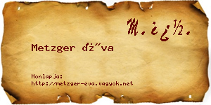 Metzger Éva névjegykártya